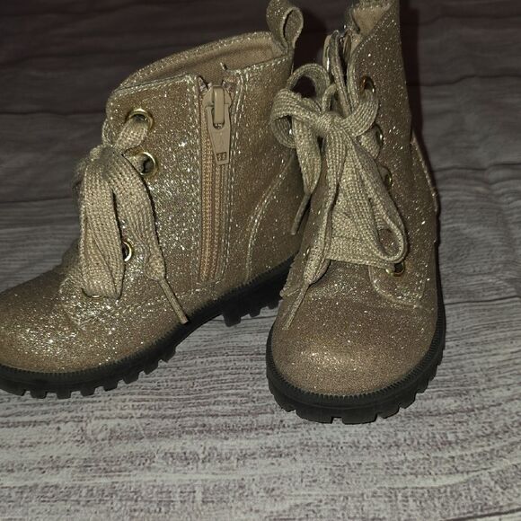 Target Other - Target Gold Ankle Boots with Lace-Up Closure and Rubber Sole